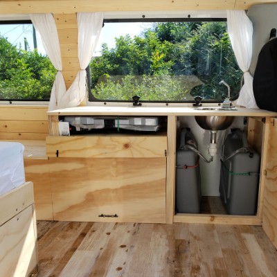 sink are in custom van build